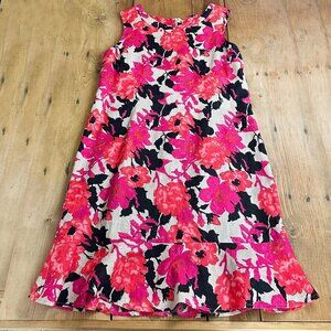 Beautiful Linen‎ Dress by Kim Rogers 18 100% Linen Floral Tan Pink Black